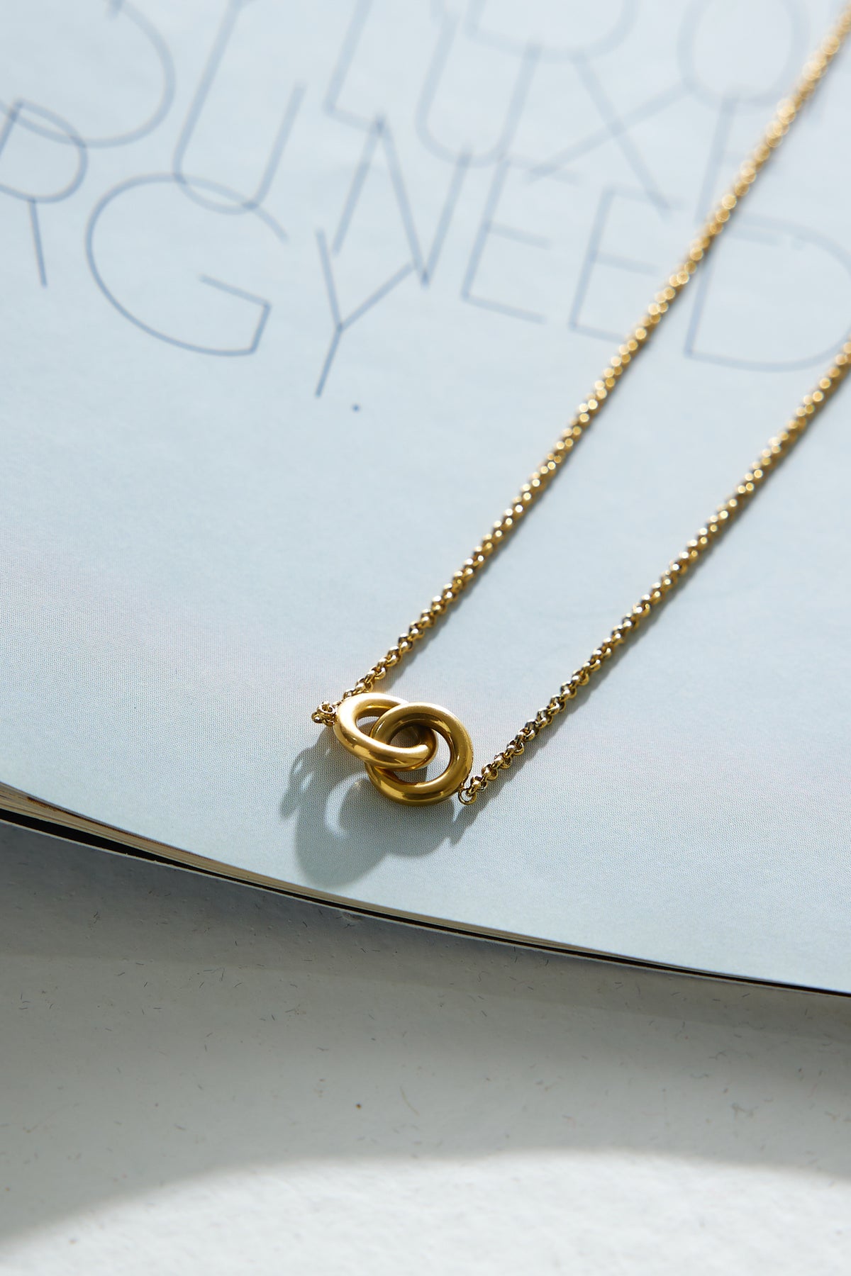 18k Gold Plated Our Rings Of Love Necklace Gold
