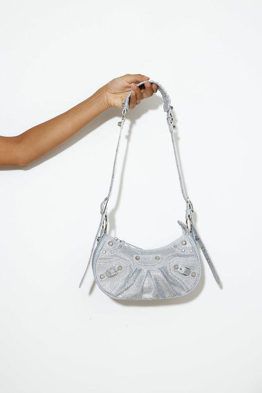 BILLINI Elly Shoulder Bag Silver Diamante