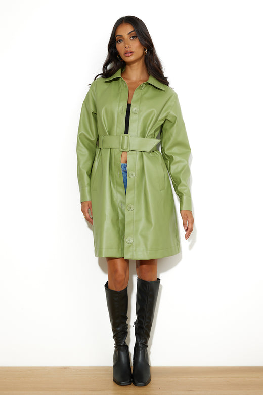 FINDERS KEEPERS Mia Pu Trench Coat Khaki