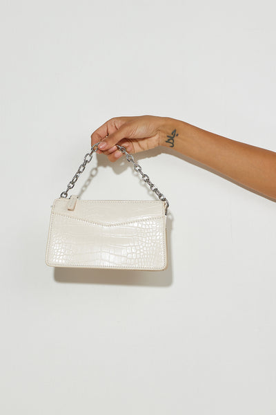 BILLINI Danny Cross Body Bag Bone Croc