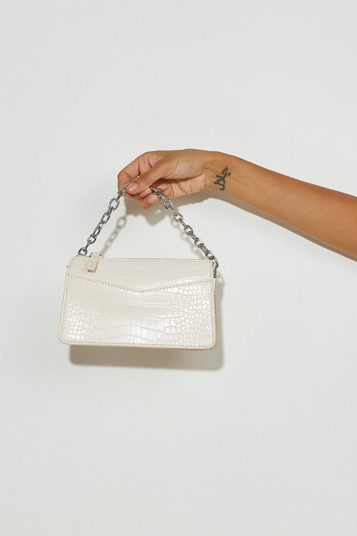 BILLINI Danny Cross Body Bag Bone Croc