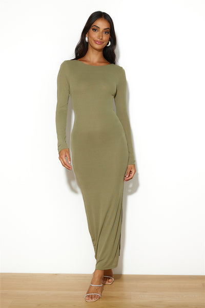 Sleekest Of Them All Maxi Dress Olive