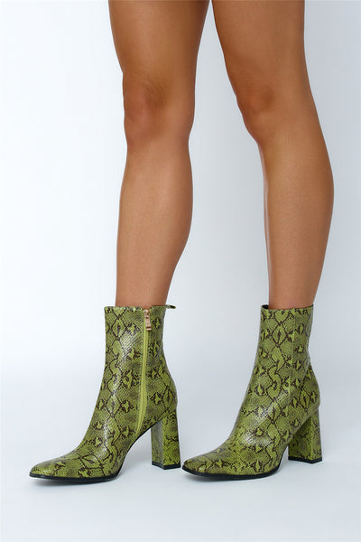 BILLINI Acentha Boots Matcha Snake