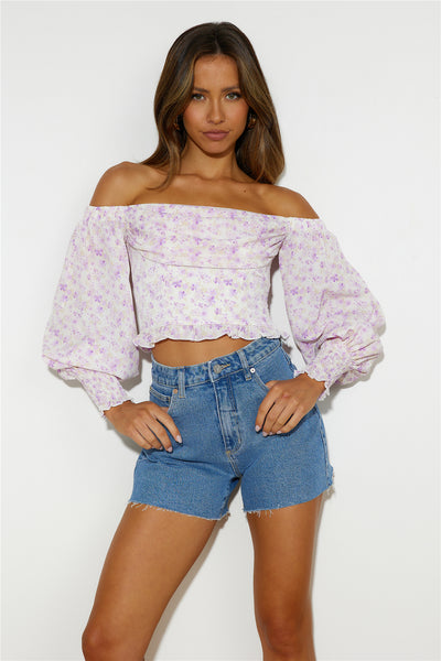 Island Escape Crop Top Purple