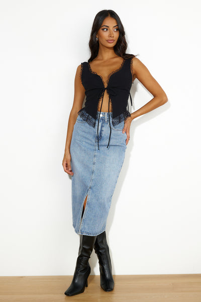 Denim Lover Midi Skirt Denim