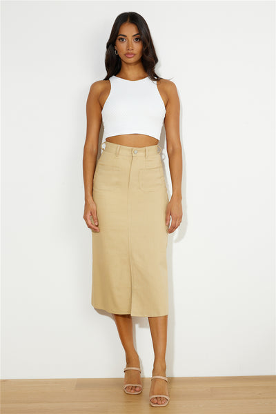 Influencer Look Midi Skirt Tan