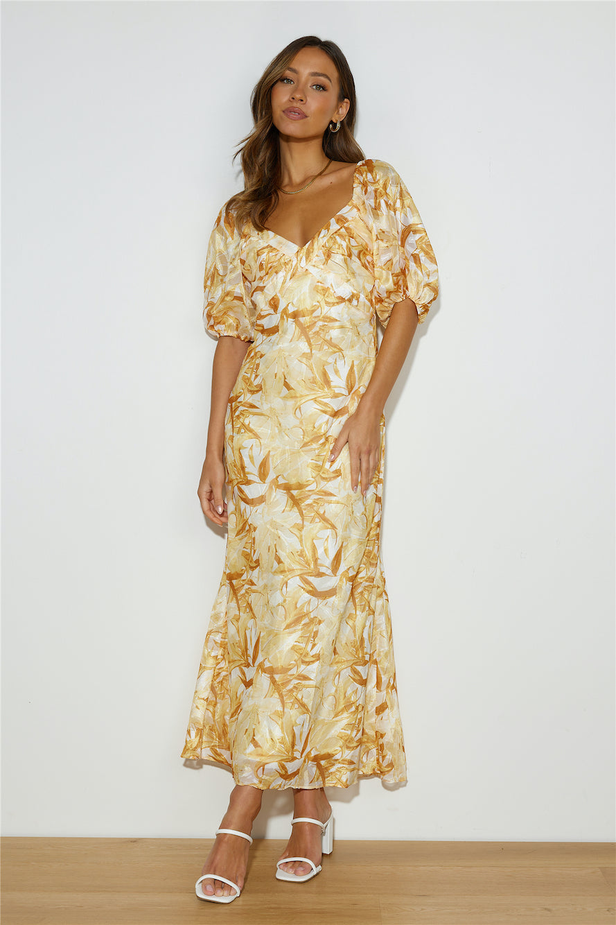 Poolside Event Midi Dress Yellow