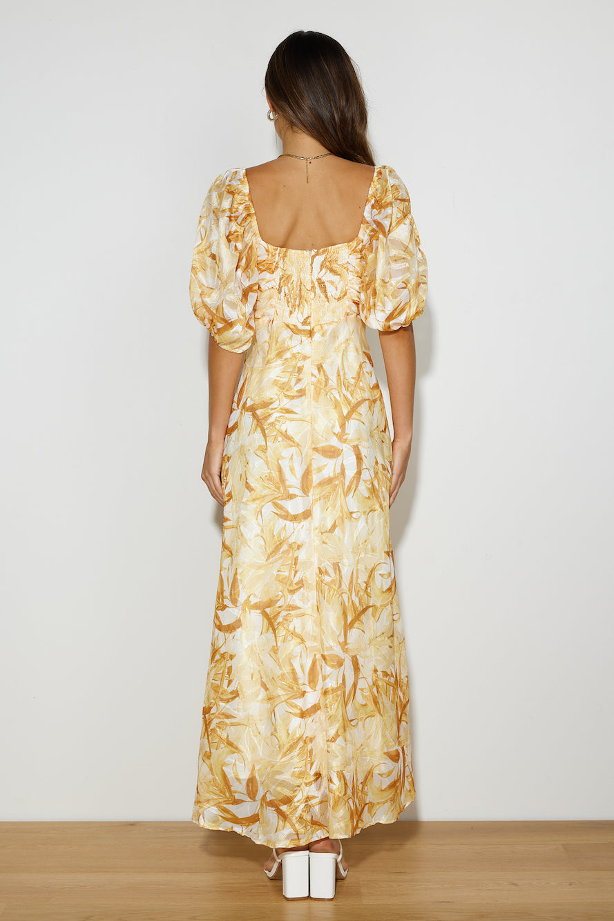 Poolside Event Midi Dress Yellow