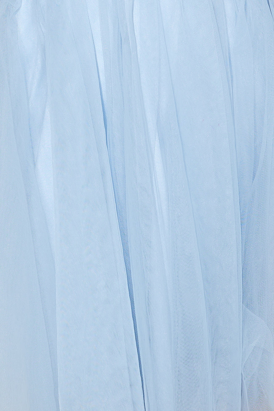 Pretty Snowflake Tulle Mini Dress Blue