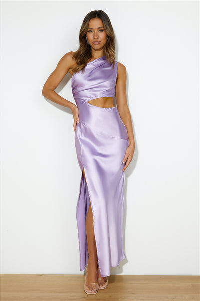 Poker Play Satin Maxi Dress Lilac