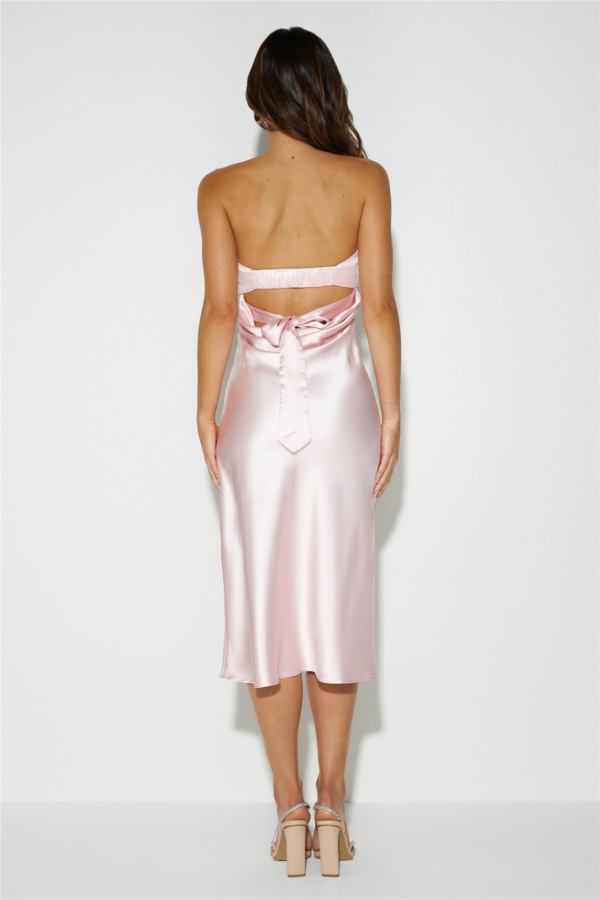 Secret To Share Satin Midi Dress Pink