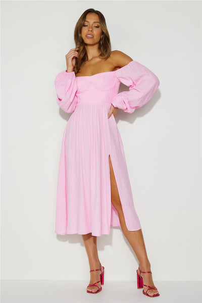 Want To Dance Midi Dress Pink