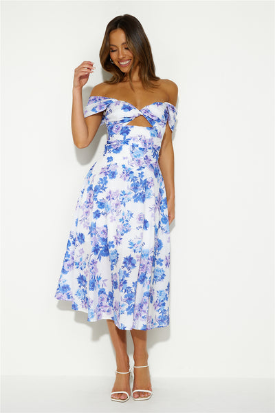 Soft Memory Midi Dress Blue