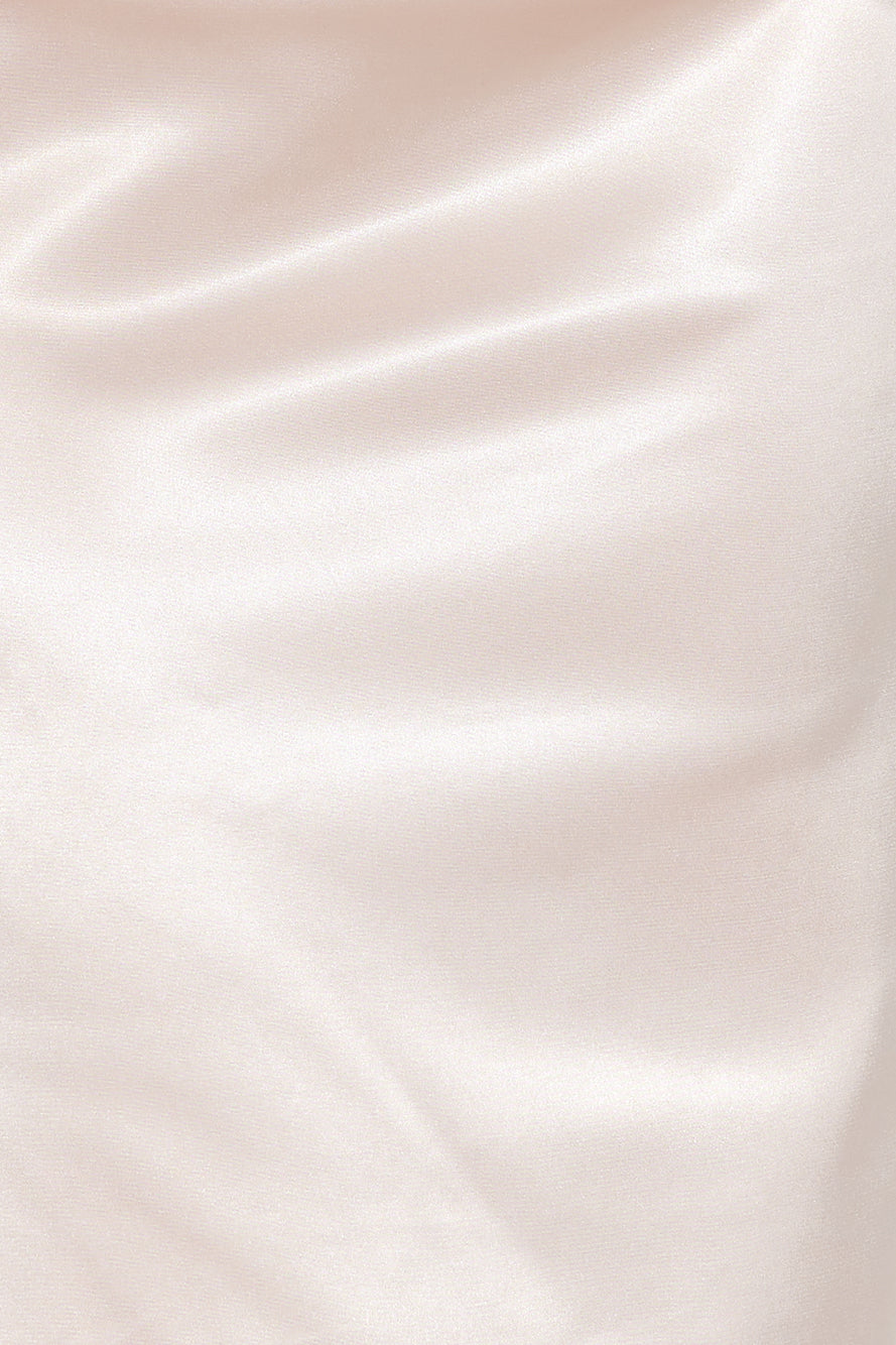 She Is Golden Satin Maxi Dress Champagne