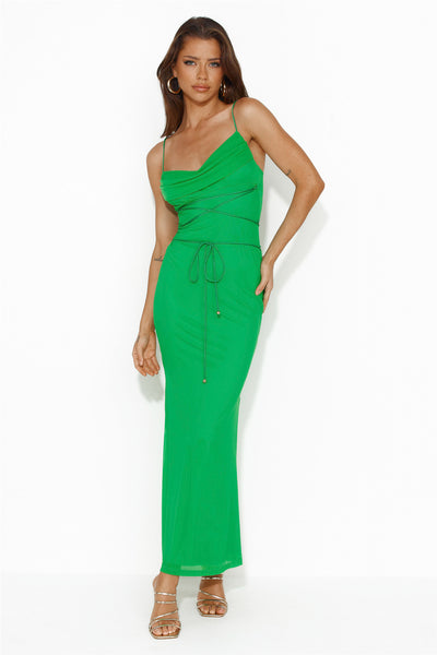 Hourglass Love Mesh Maxi Dress Green