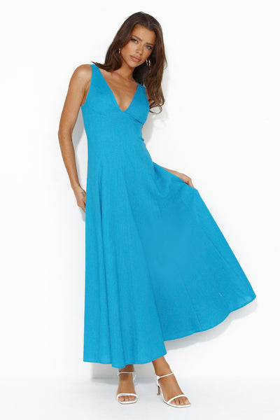 Dusk Soiree Midi Dress Blue