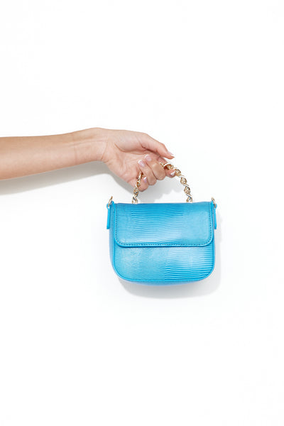 BILLINI Allaiah Handle Bag Azure Patent Croc