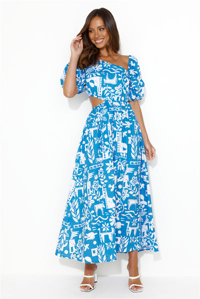 Location Wedding Midi Dress Blue