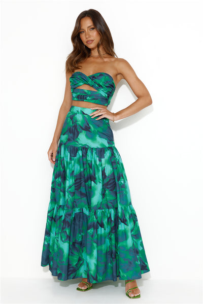 RUNAWAY Ayla Maxi Skirt Calista Green