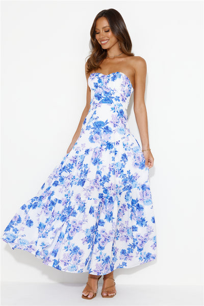 Her Best 'Fit Strapless Maxi Dress Blue