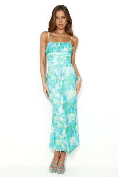 Love Your Vibe Mesh Maxi Dress Green