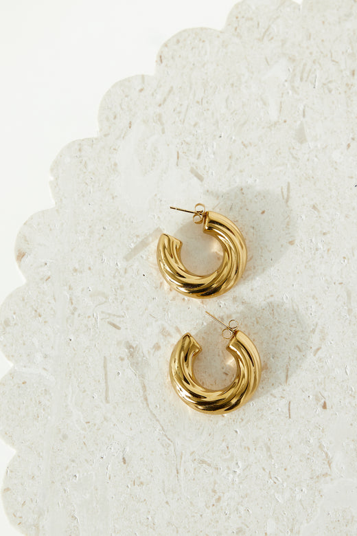 18k Gold Plated Your Style Hoop Earrings Gold