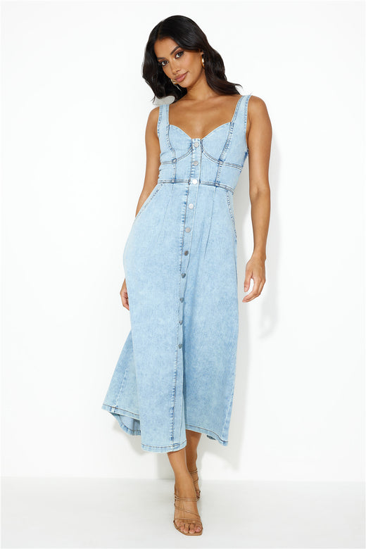 Ideal Fit Midi Dress Denim