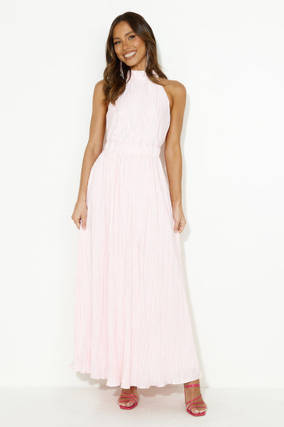 You're Classy Plisse Maxi Dress Pink