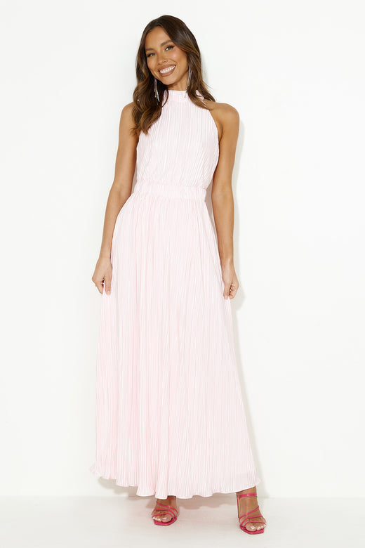 You're Classy Plisse Maxi Dress Pink