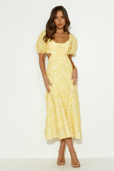 Bright Personality Midi Dress Yellow