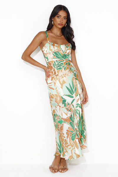 Season Of Flings Maxi Dress Green