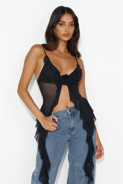 City Escape Mesh Top Black