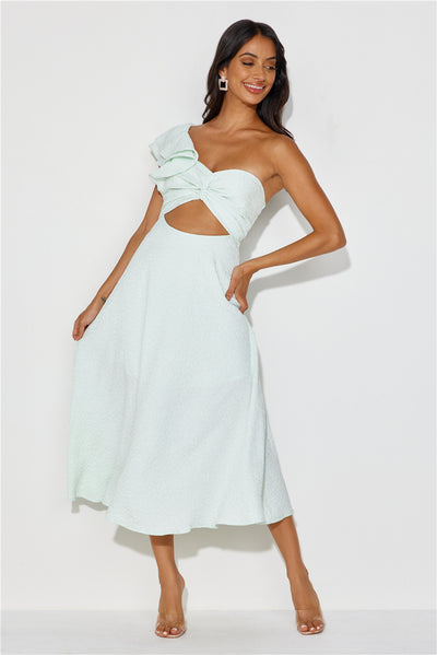 Mystery Lover One Shoulder Maxi Dress Sage