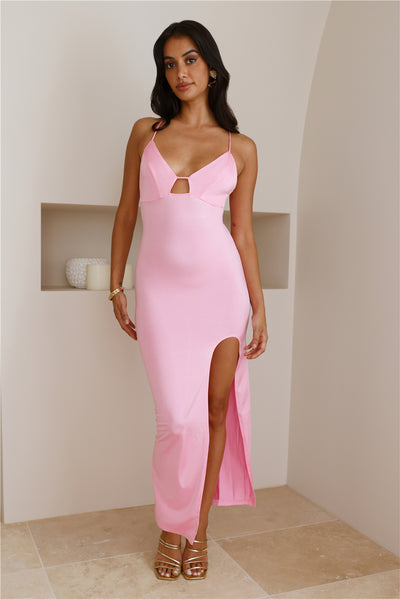 Giving Baddie Maxi Dress Pink