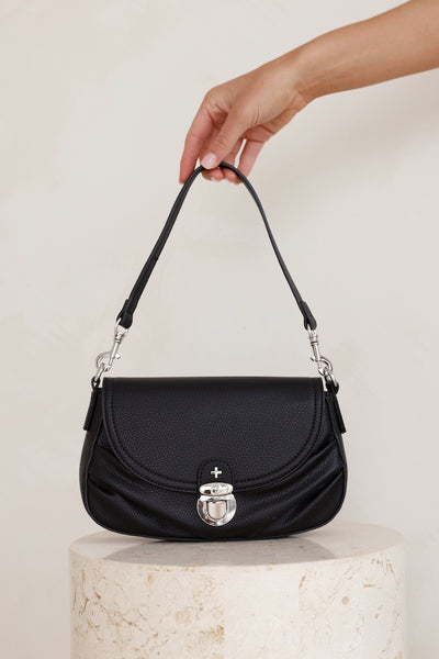 PETA + JAIN Rocha Shoulder Bag Black Pebble Silver