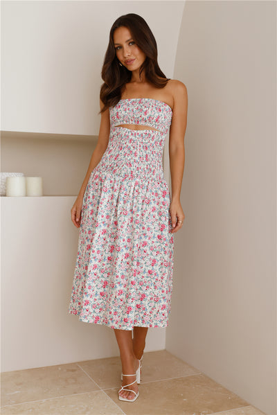 HELLO MOLLY Picking Blooms Midi Dress Pink