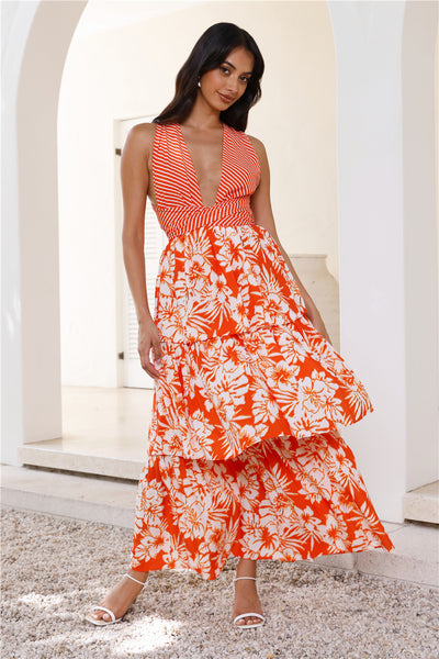 Treating Myself Maxi Dress Orange