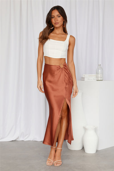 Secret Tune Maxi Skirt Brown