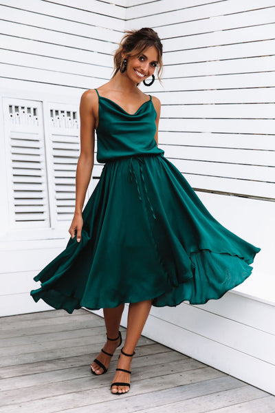 Bayshore Midi Dress Forest Green