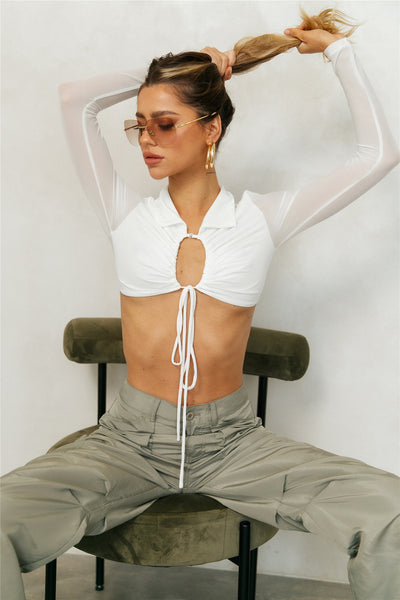 Do Not Disturb Mode Sheer Crop White