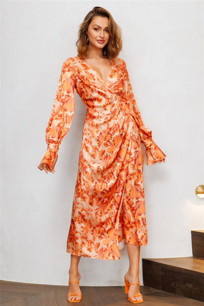 Hidden Card Maxi Dress Orange