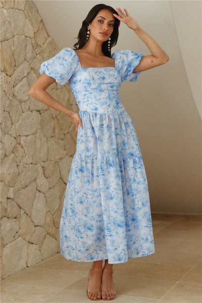 Your Girl Loves Midi Dress Blue