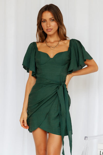 Me Gustas Tu Dress Forest Green