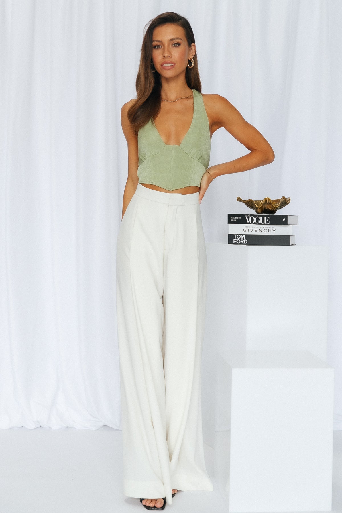 Take My Heart Crop Top Green