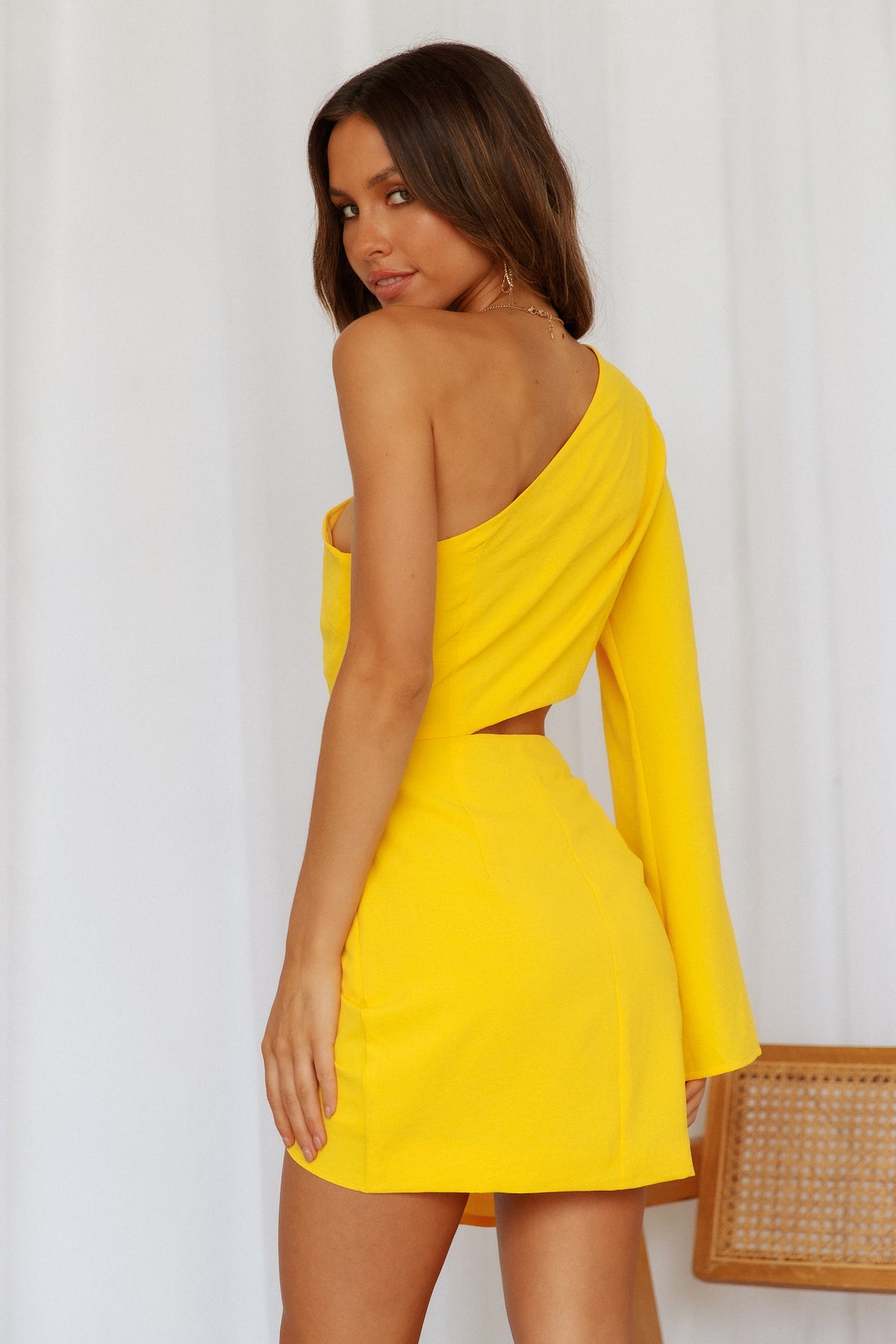 RUNAWAY Ava Mini Dress Yellow