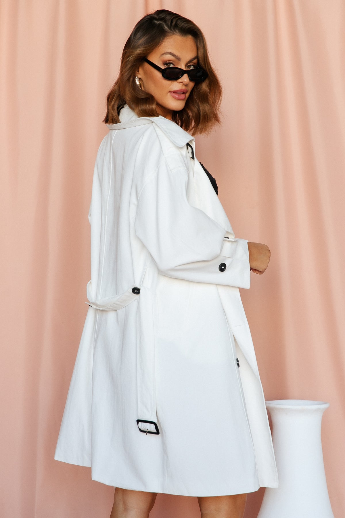 SNDYS May Trench Coat White