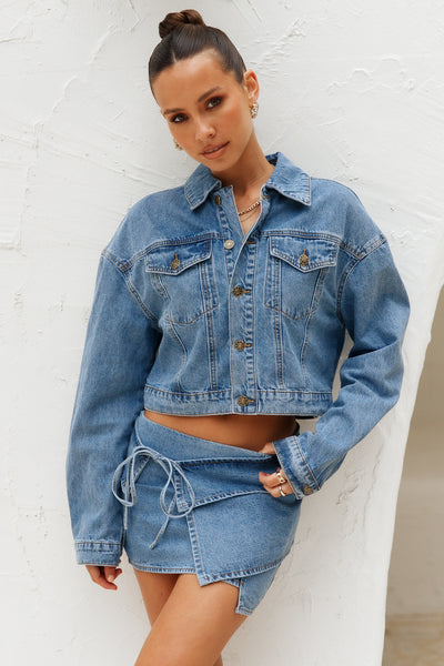 True Romance Denim Cropped Jacket Duke Blue