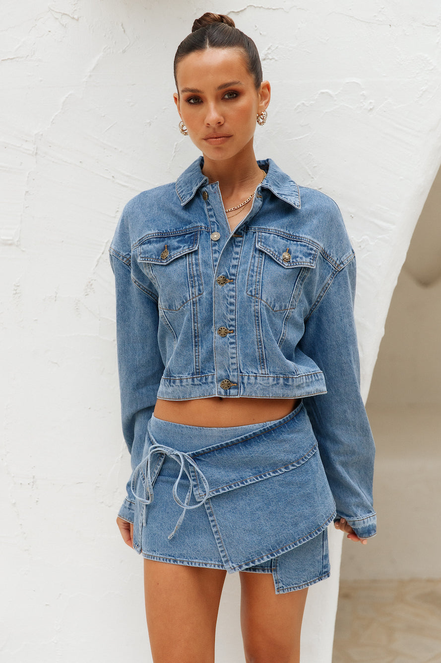 True Romance Denim Cropped Jacket Duke Blue