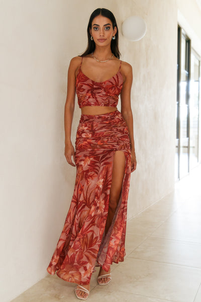 RUNAWAY Capricorn Maxi Skirt Rust