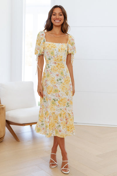Soft Love Midi Dress Yellow